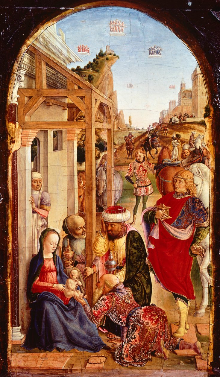 Adoracja Trzech Króli, Bartolomeo Vivarini (czynny od 1440, zmarł po 1500) autorstwa Bartolomeo Vivarini