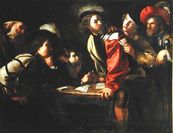 Żołnierze w karty do gry autorstwa Bartolomeo after Manfredi
