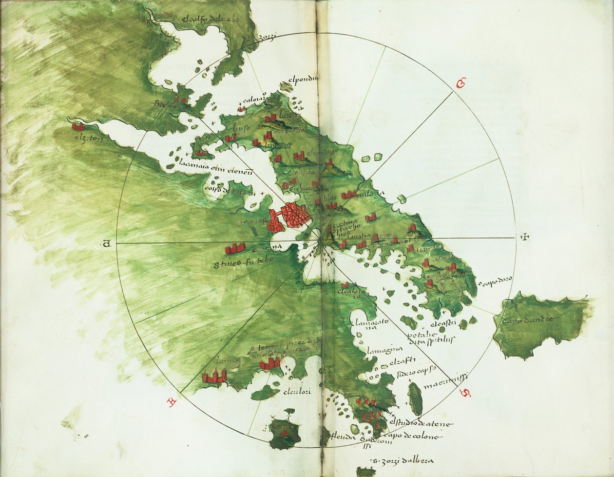 Wykres Negroponte, ok. 1485 r. (papier welinowy) autorstwa Bartolomeo da li Sonetti