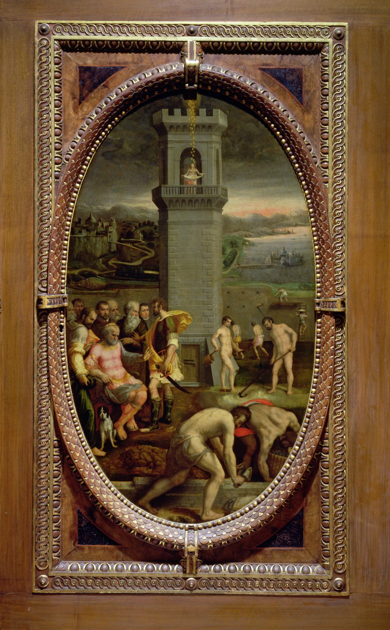 Danae, 1572 (olej na łupku) autorstwa Bartolomeo di Mariano Traballesi