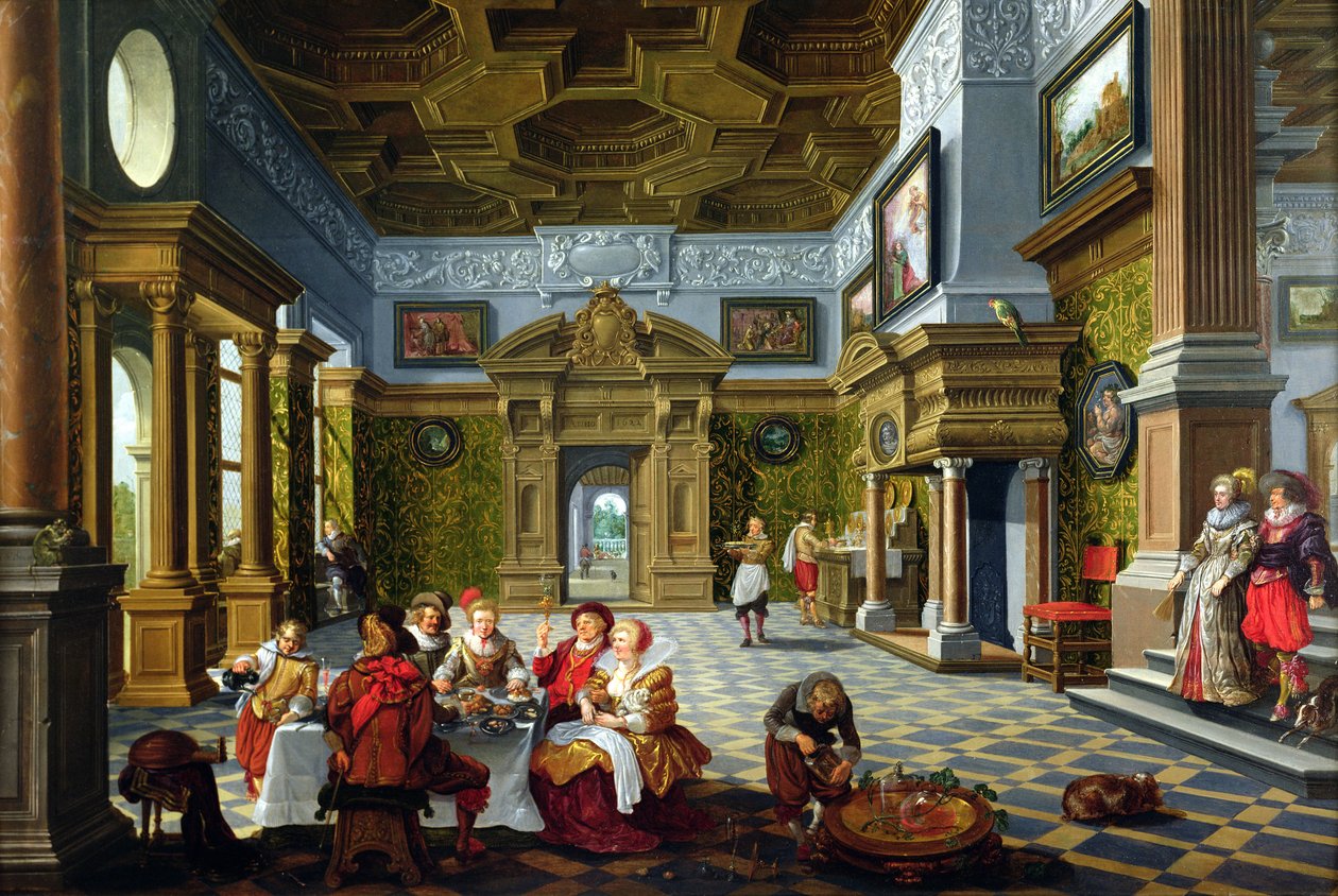 Wnętrze sali pałacowej, 1622 autorstwa Bartolomeus van Bassen