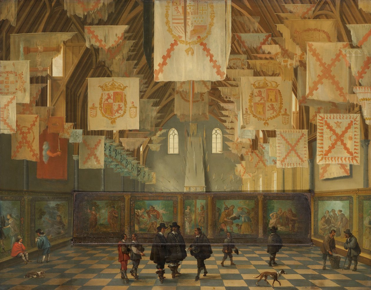 Ridderzaal z Binnenhof podczas Wielkiego Zgromadzenia 1651 r., autorstwa Bartolomeus van Bassen