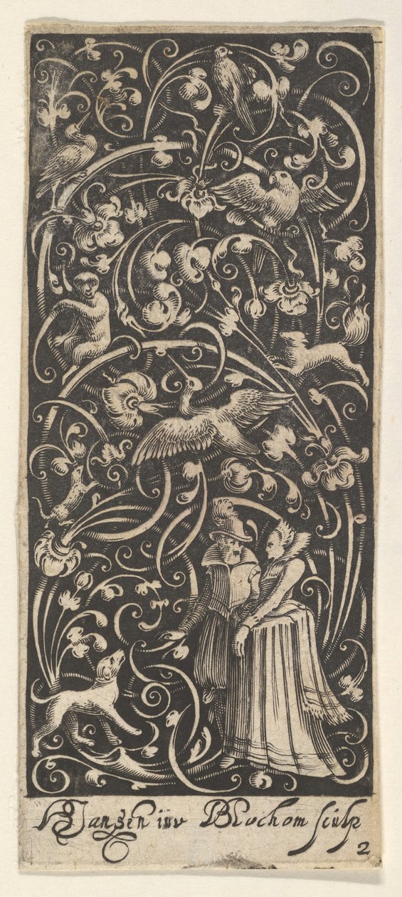 Pionowy panel z mężczyzną i kobietą, ca. 1631. autorstwa Bartolomeus van Lochom
