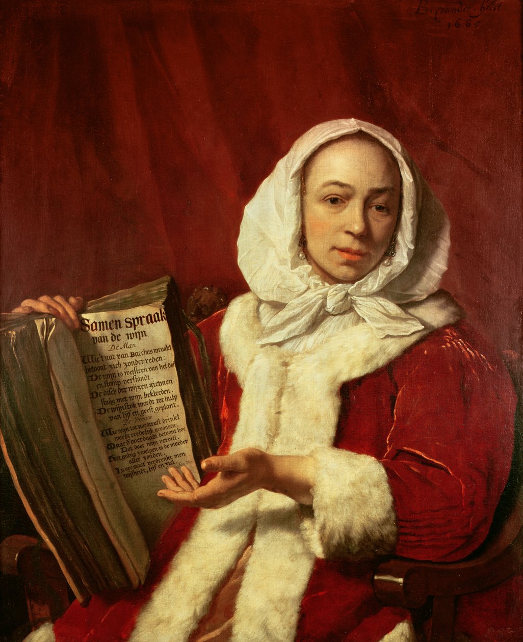 Młoda kobieta świętująca wino, 1665 r autorstwa Bartolomeus van der Helst