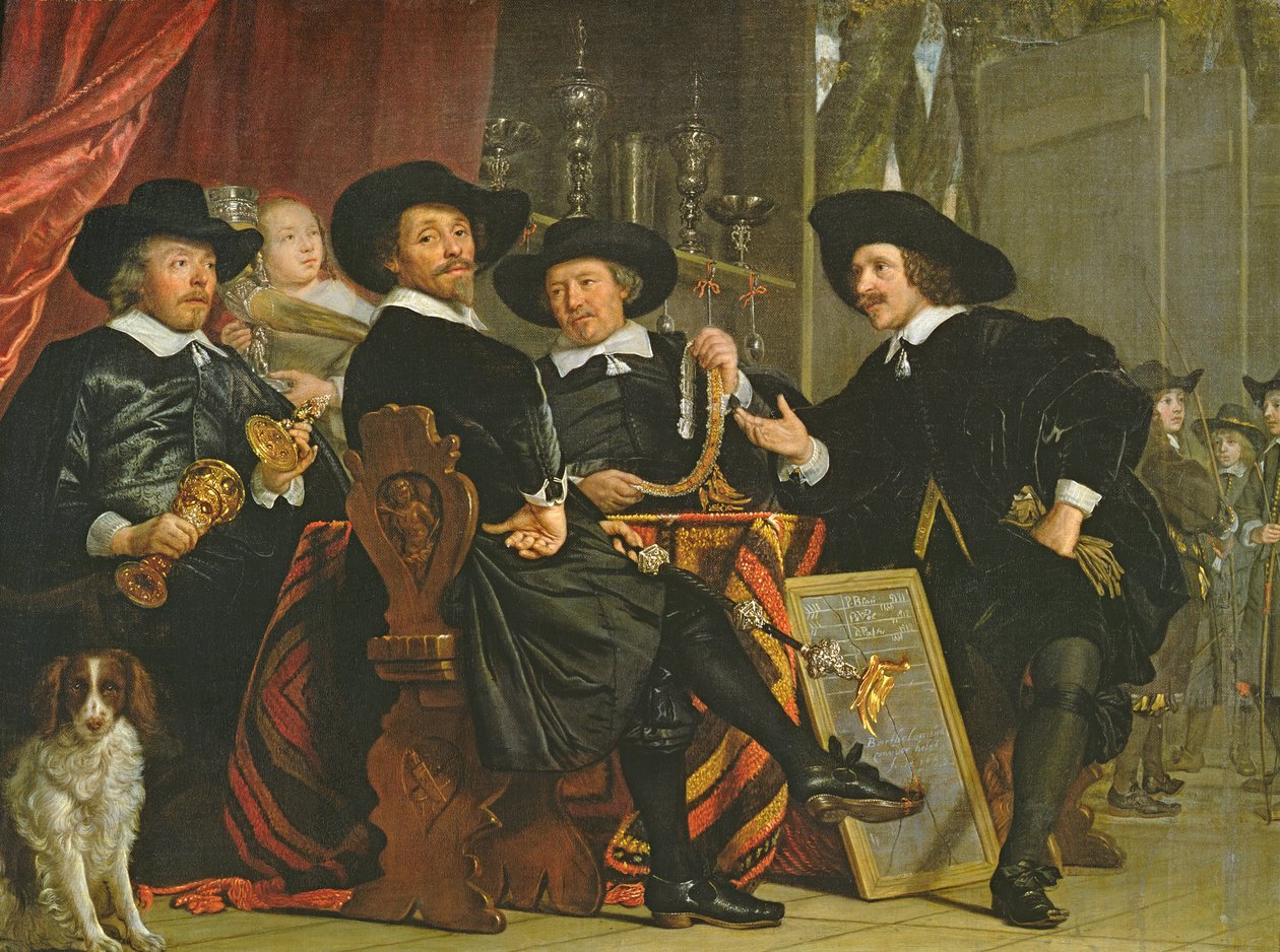 Urzędnicy Kompanii Bowyerów św. Sebastiana w Amsterdamie, 1653 r. autorstwa Bartolomeus van der Helst