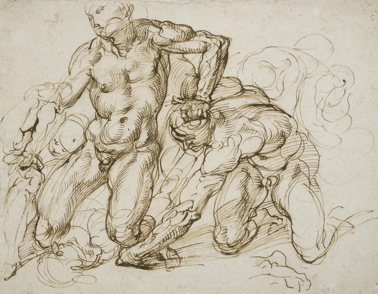 Męskie akty Walka autorstwa Bartolomeo Passarotti