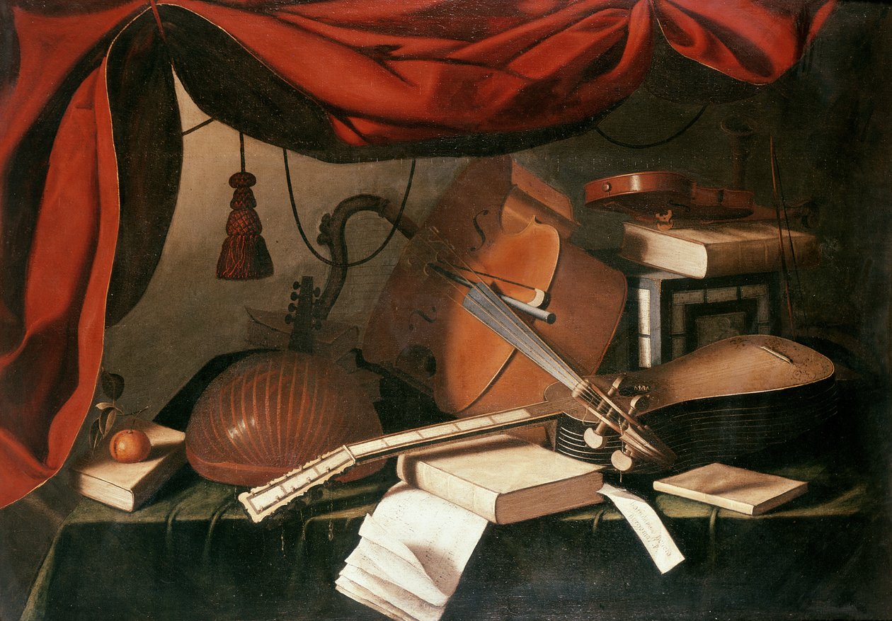 Muzyczna martwa natura autorstwa Bartolommeo Bettera