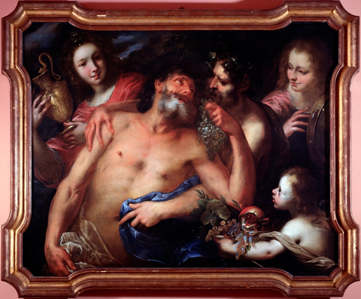 Pijany Silenus (olej na płótnie) autorstwa Bartolommeo Biscaino