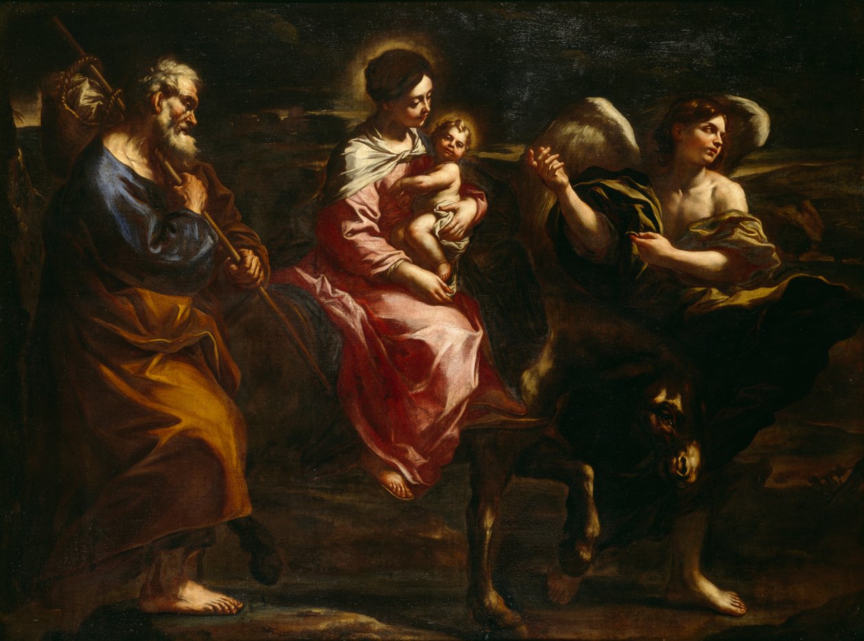 Ucieczka do Egiptu (olej na płótnie) autorstwa Bartolommeo Biscaino