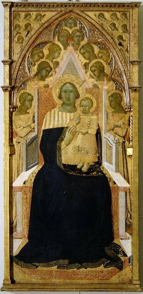 Madonna z Dzieciątkiem na tronie w otoczeniu aniołów autorstwa Bartolommeo Bulgarini