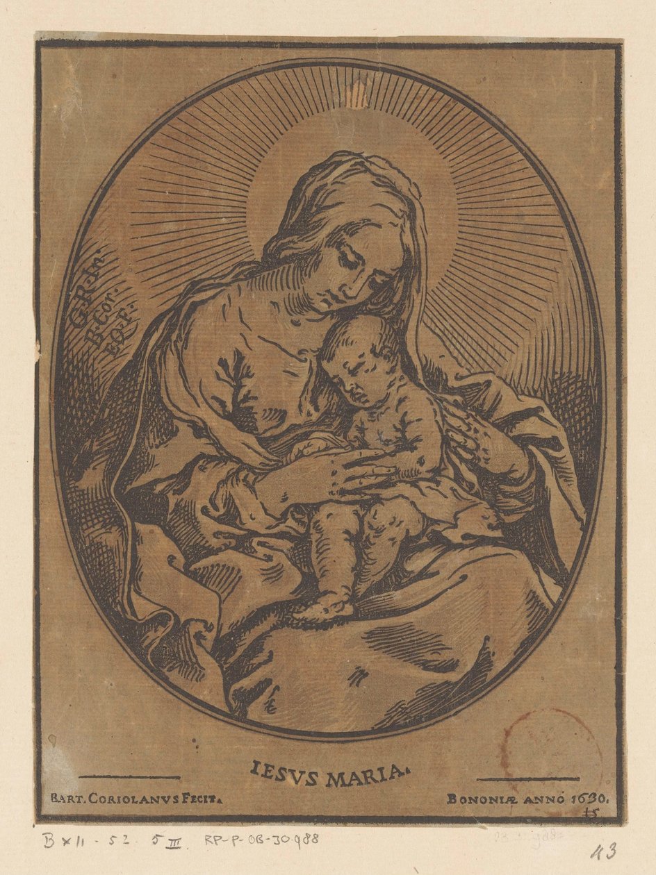 Maryja z Dzieciątkiem Chrystusa autorstwa Bartolommeo Coriolano