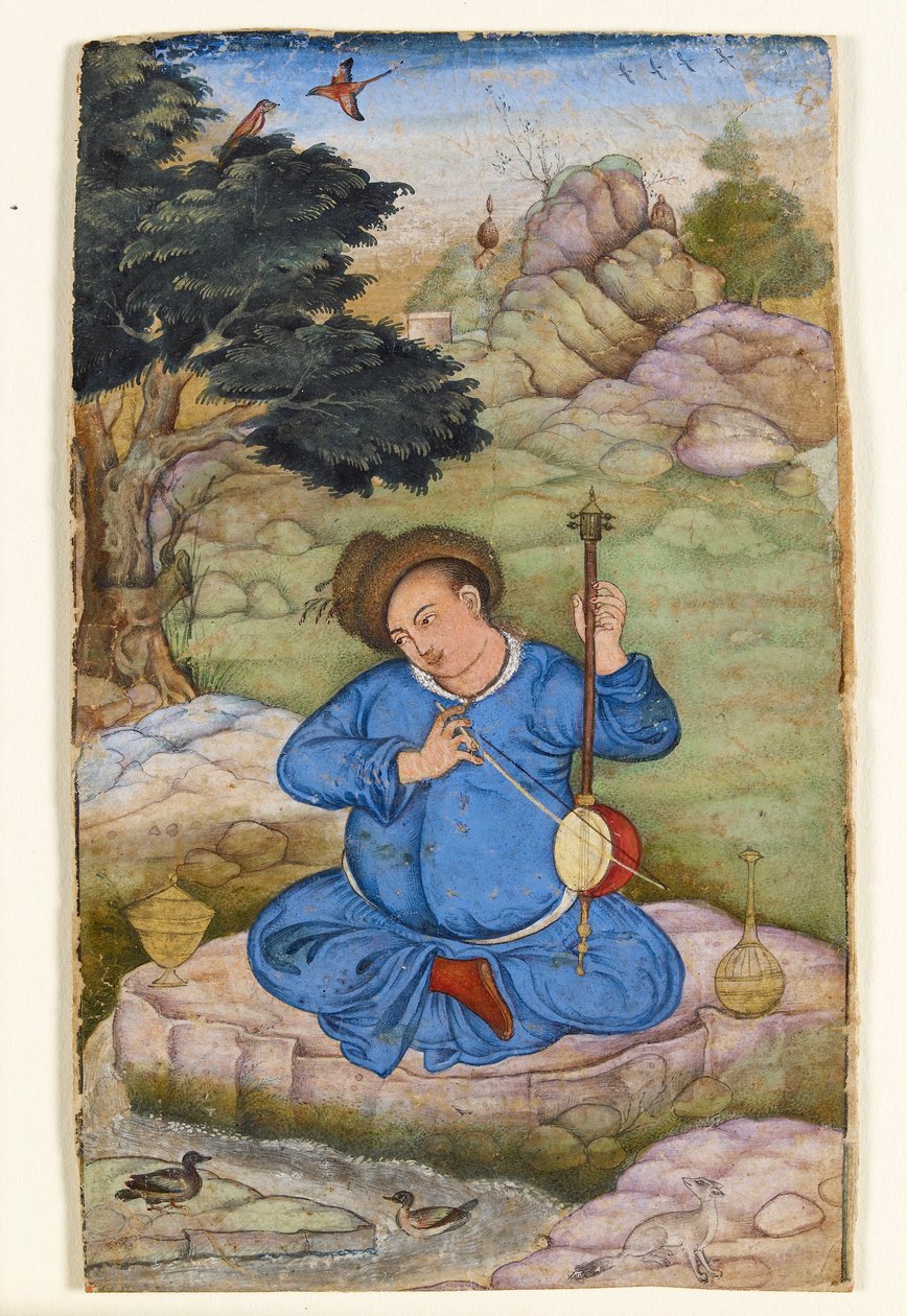 Muzyk w pejzażu, 1575-1580 autorstwa Basawan