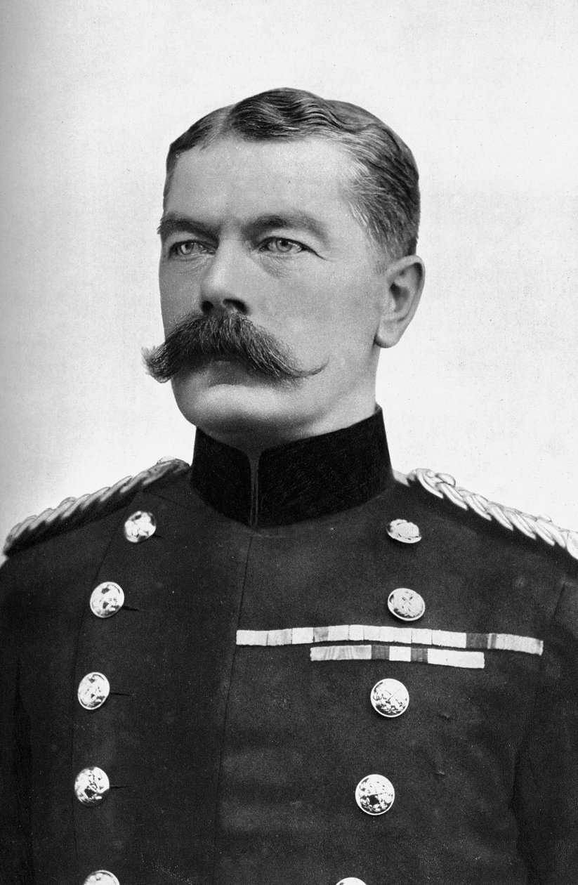 Marszałek polny Earl Kitchener, brytyjski sekretarz stanu ds. wojny, I wojny światowej, 1914. autorstwa Bassano Studio