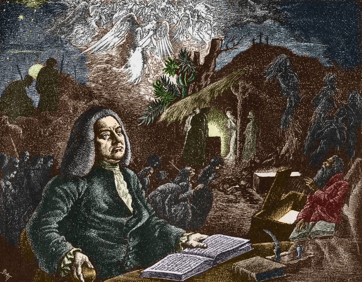 Portret Jerzego Fryderyka Handla (Georg Friedrich Handel autorstwa Batt (1892 1945)