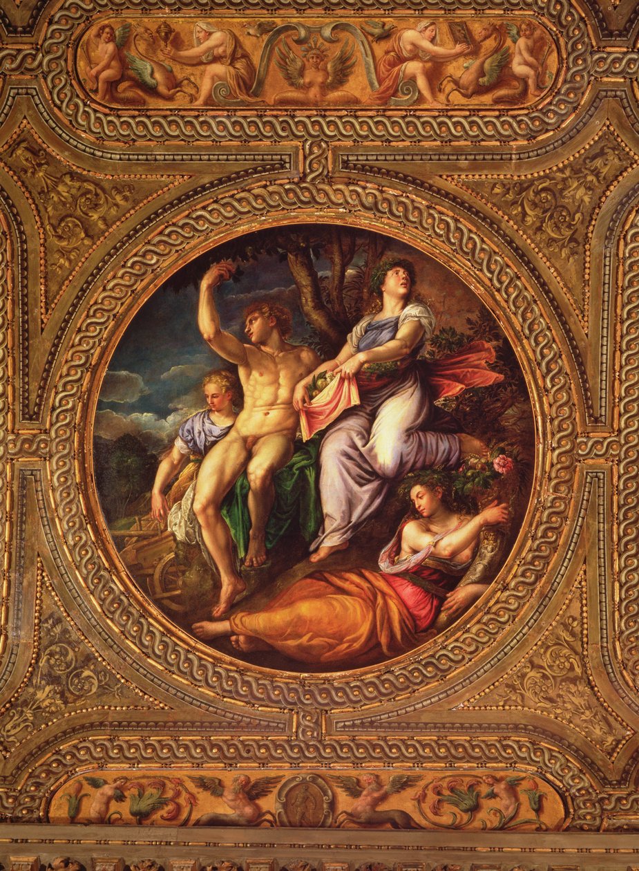 Rolnictwo, Pomona, Ceres i Neptun, z sufitu biblioteki autorstwa Battista Franco