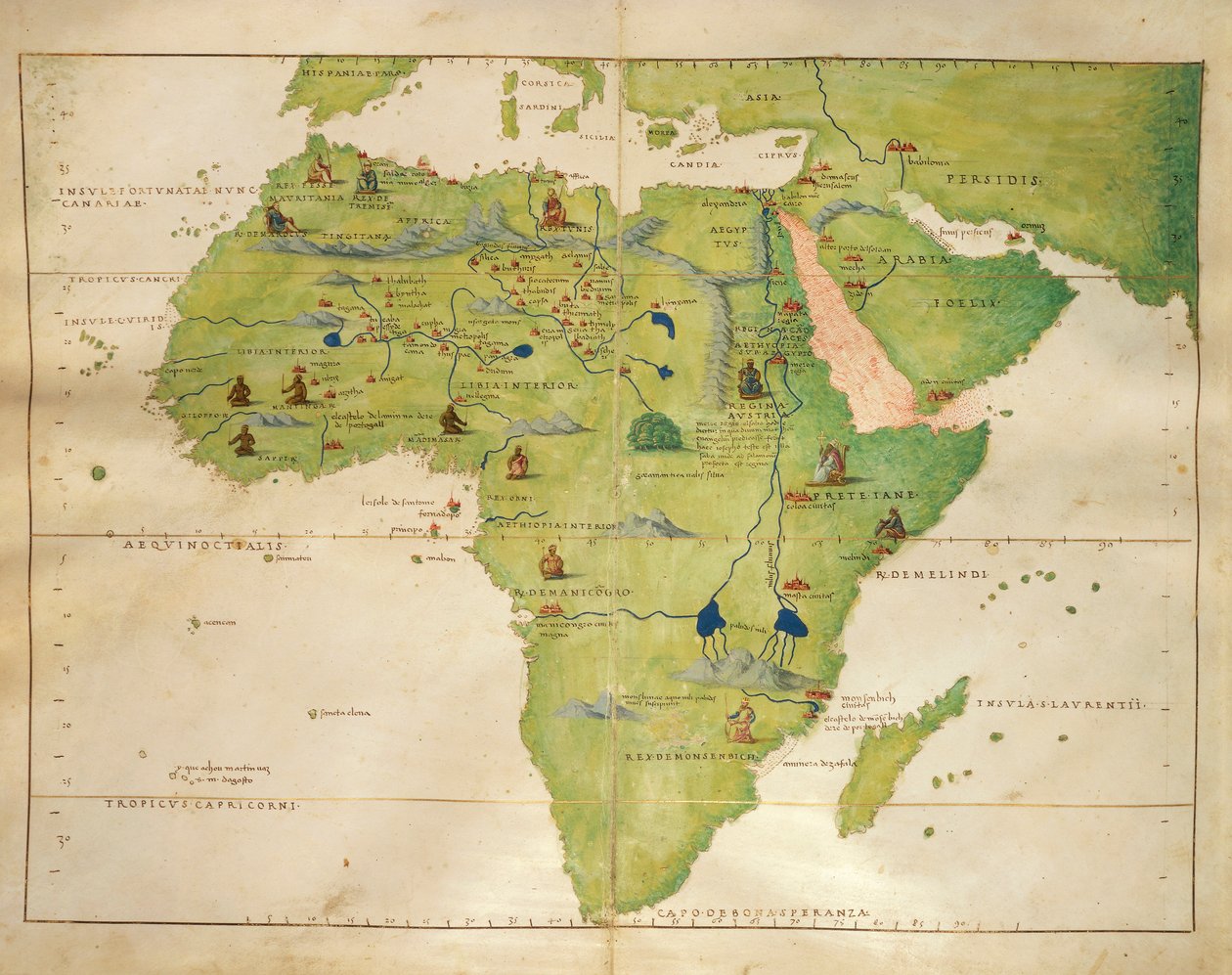 Afryka, z Atlasu map morskich Battisty Agnese, 30 października 1554 autorstwa Battista Agnese