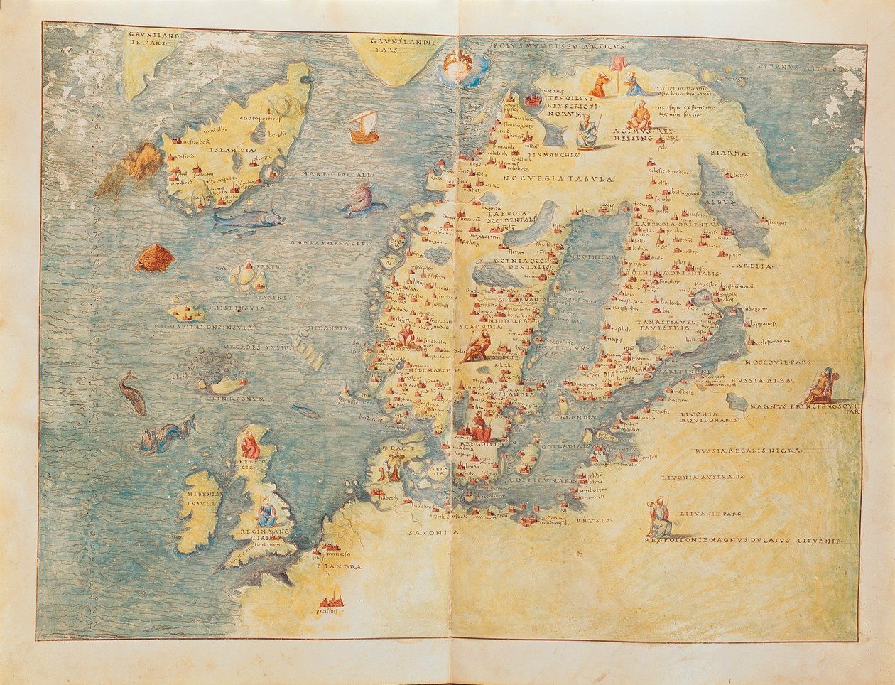 Mapa Europy Północnej z Atlasu Portolan autorstwa Battisty Agnese autorstwa Battista Agnese