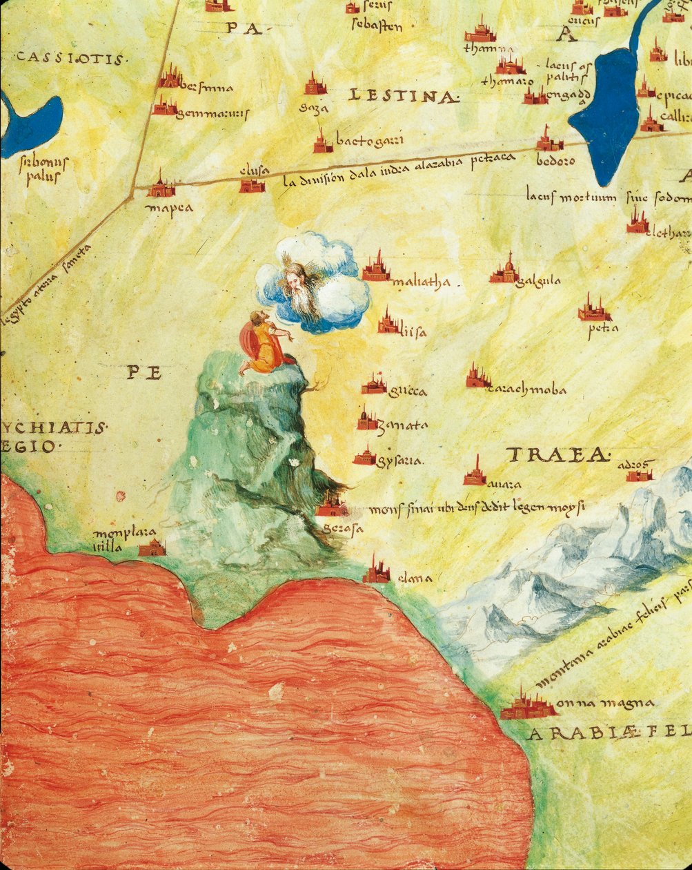 Delta Nilu, Morze Czerwone i Góra Synaj, z Atlasu Świata w trzydziestu trzech mapach, autorstwa Battisty Agnese autorstwa Battista Agnese