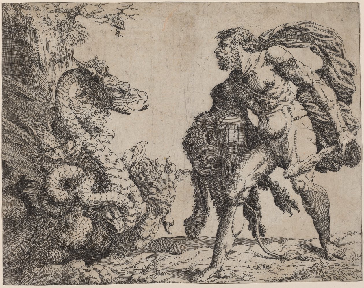 Herkules i Hydra autorstwa Battista Angolo del Moro