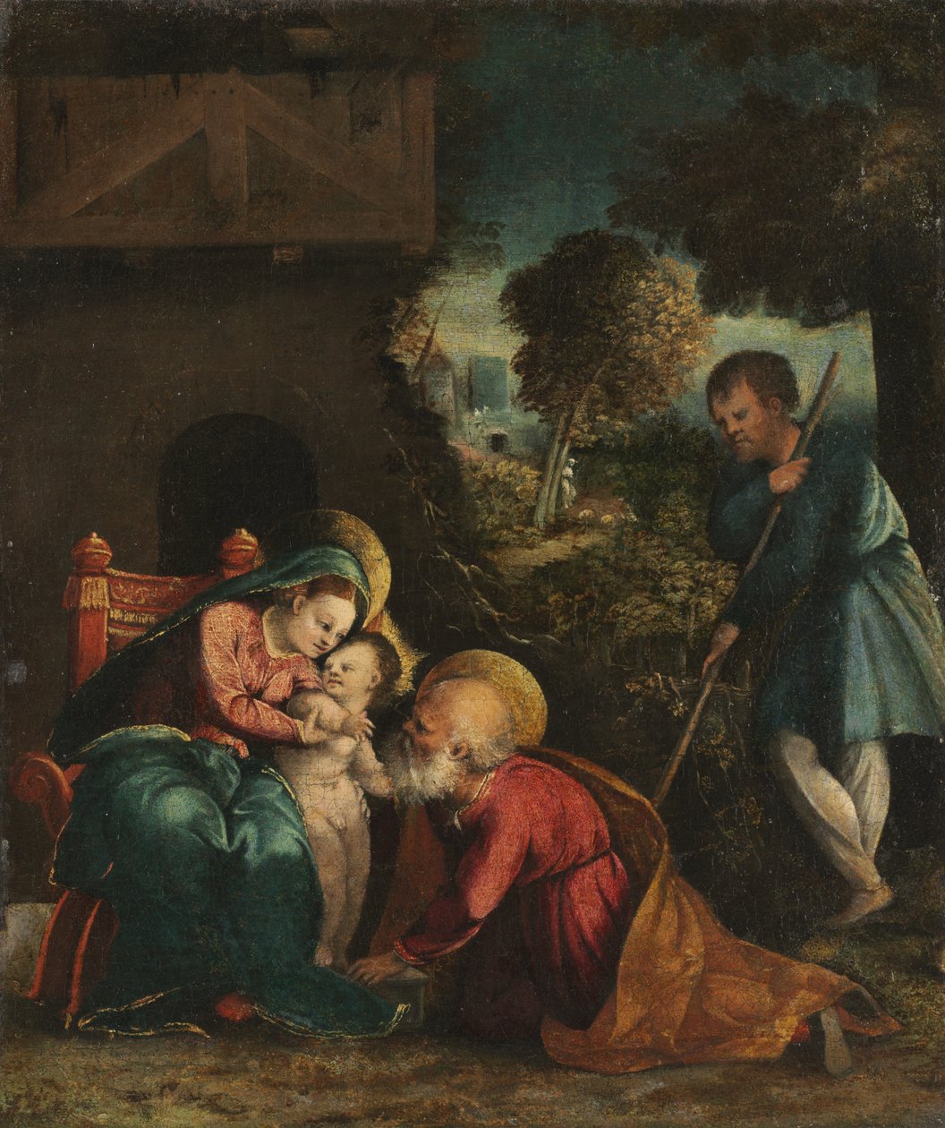 Święta Rodzina z Pasterzem autorstwa Battista Dossi