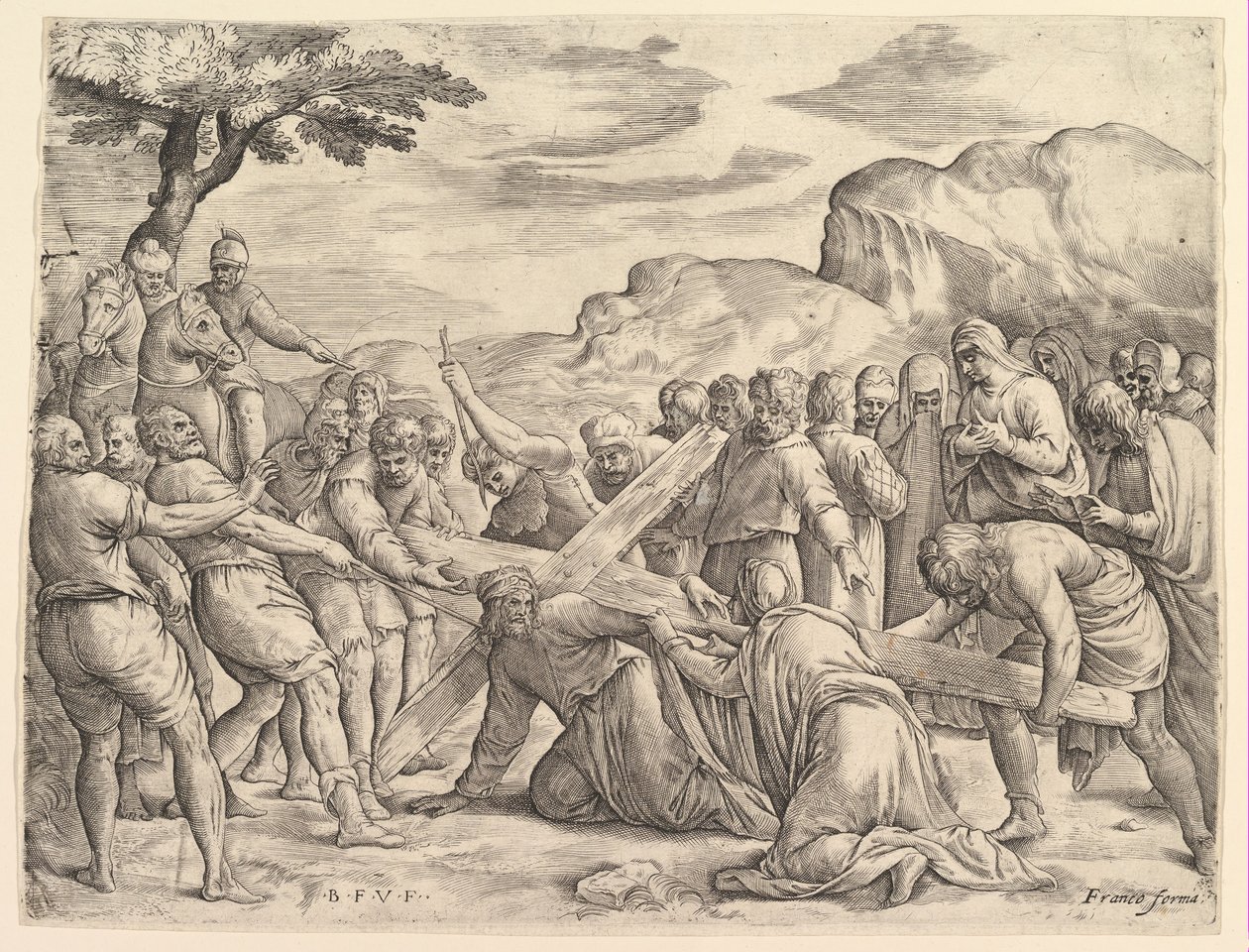 Chrystus dźwigający krzyż, ca. 1552. autorstwa Battista Franco Veneziano