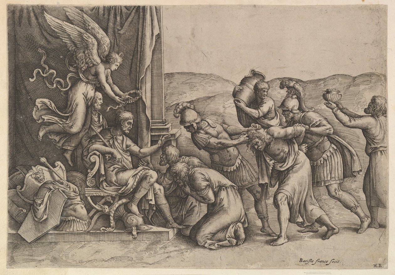 Scypion udzielający ułaskawienia więźniom, 1530-61. autorstwa Battista Franco Veneziano