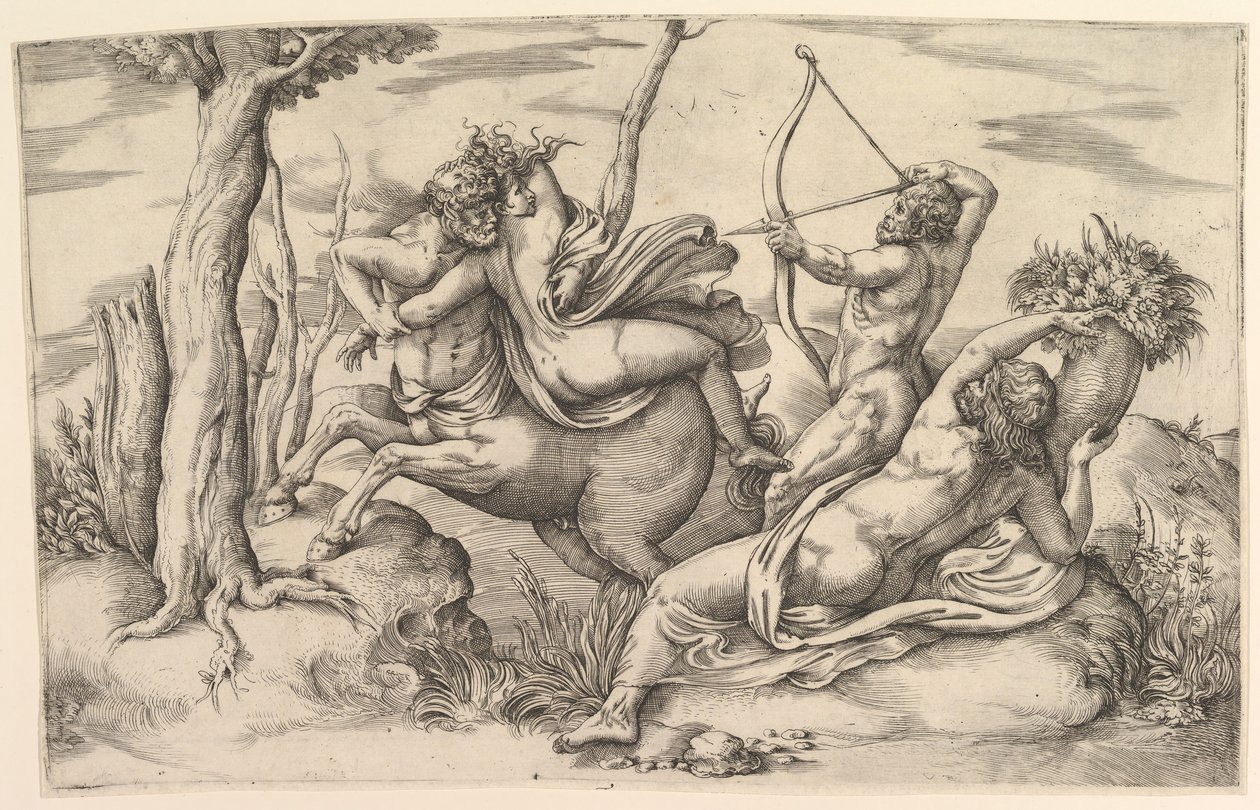 Porwanie Dejaniry. autorstwa Battista Franco Veneziano