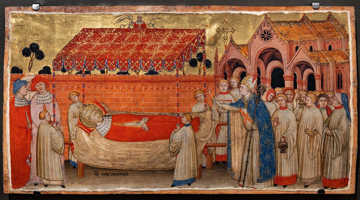 Śmierć św. Sylwestra (tempera na desce) autorstwa Battista da Vicenza