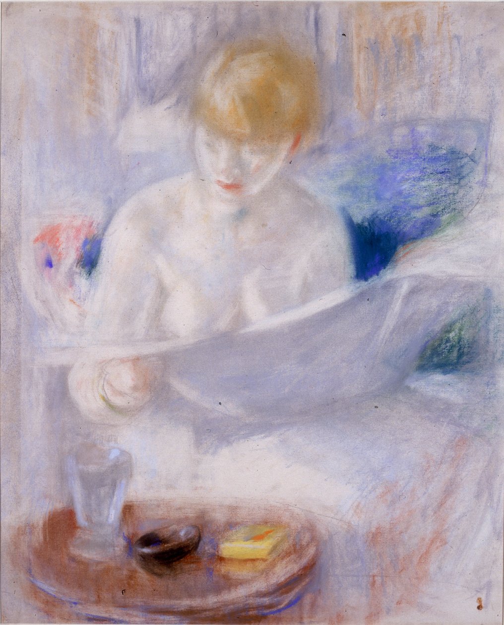 Czytanie w nim Lit (pastel i ołówek na tablicy) autorstwa Beatrice How