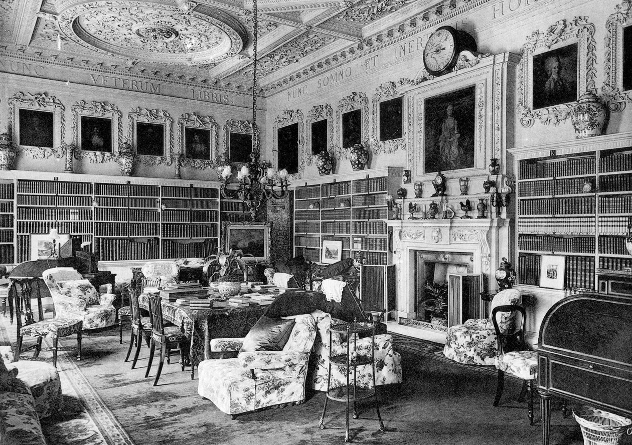 Biblioteka, Chesterfield House, 1908. autorstwa Bedford Lemere and Company