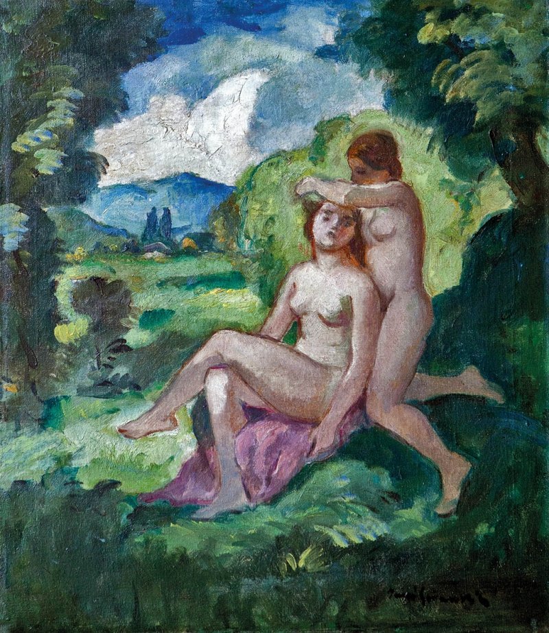 Lanyok a folyopartonnangielski: Girls on the Riversiden autorstwa Bela Ivanyi Grunwald