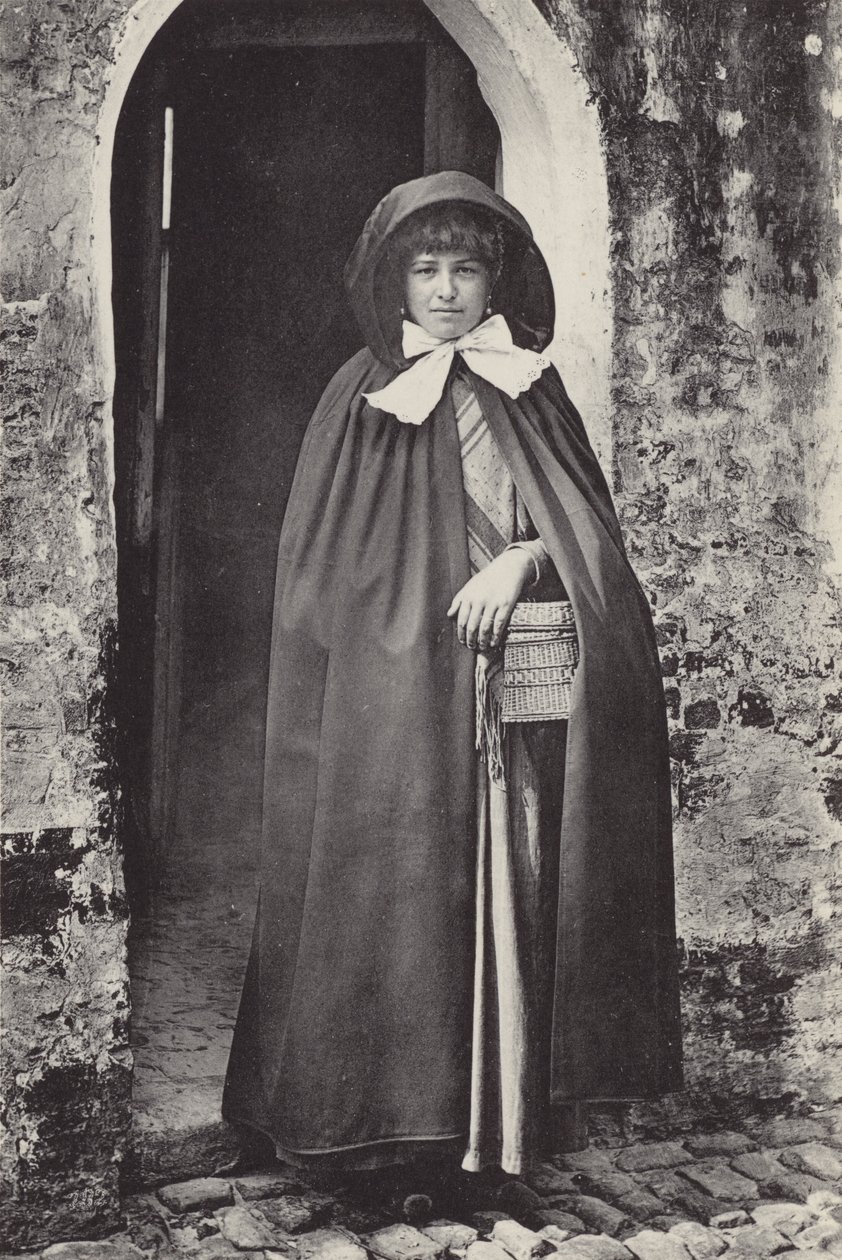 Młoda dziewczyna z Brugii (zdjęcie czarno-białe) autorstwa Belgian Photographer