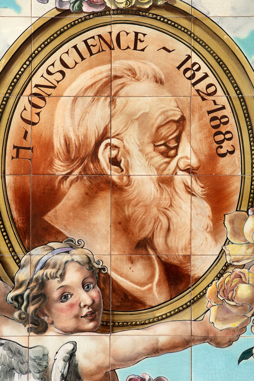 Wnętrze baru (kawiarnia „Local Unique”). Płyta ceramiczna. Helman Ceramics Bruksela. autorstwa Belgian School