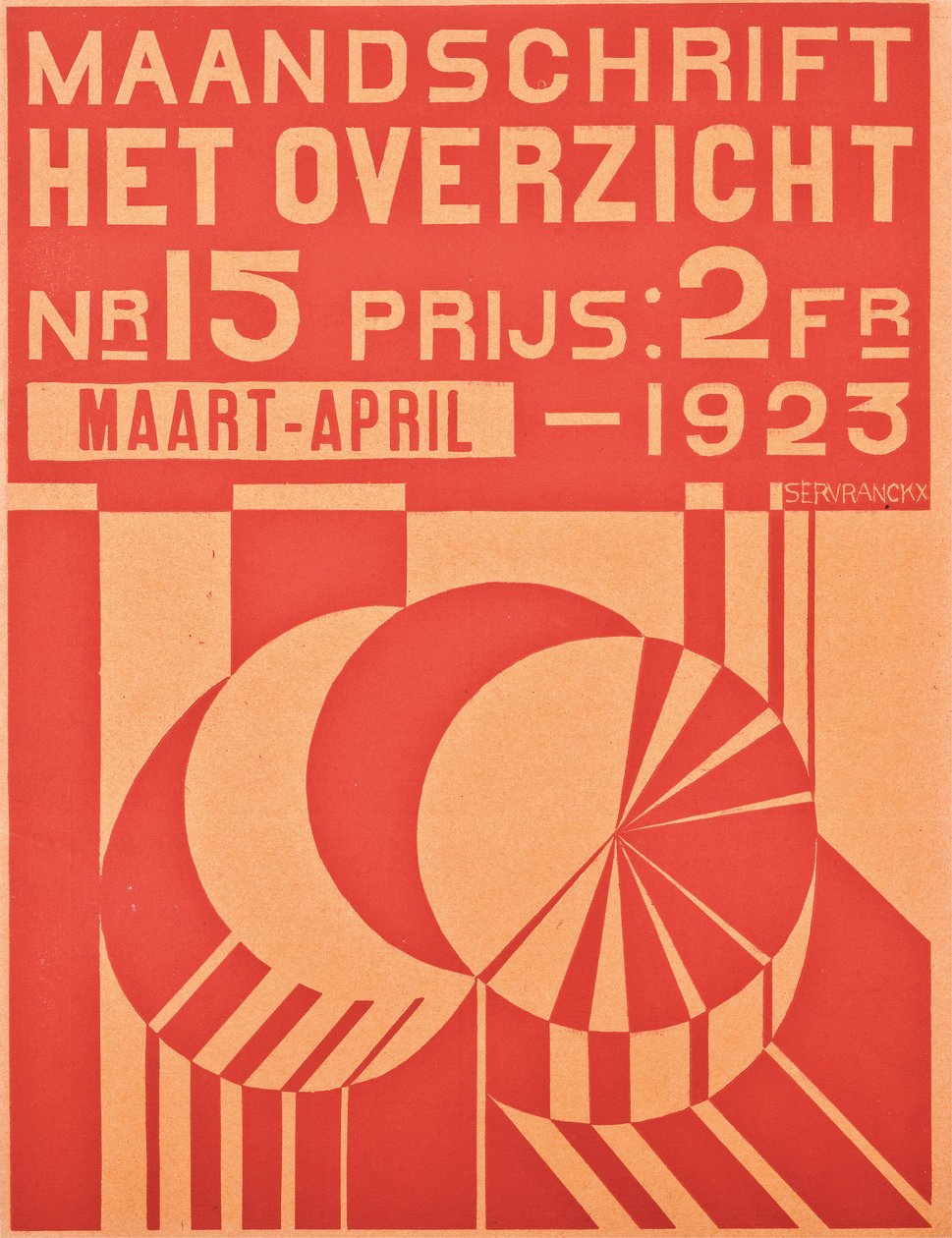 Okładka do numeru marzec-kwiecień 1923 czasopisma „Het Overzicht”, 1923 autorstwa Belgian School