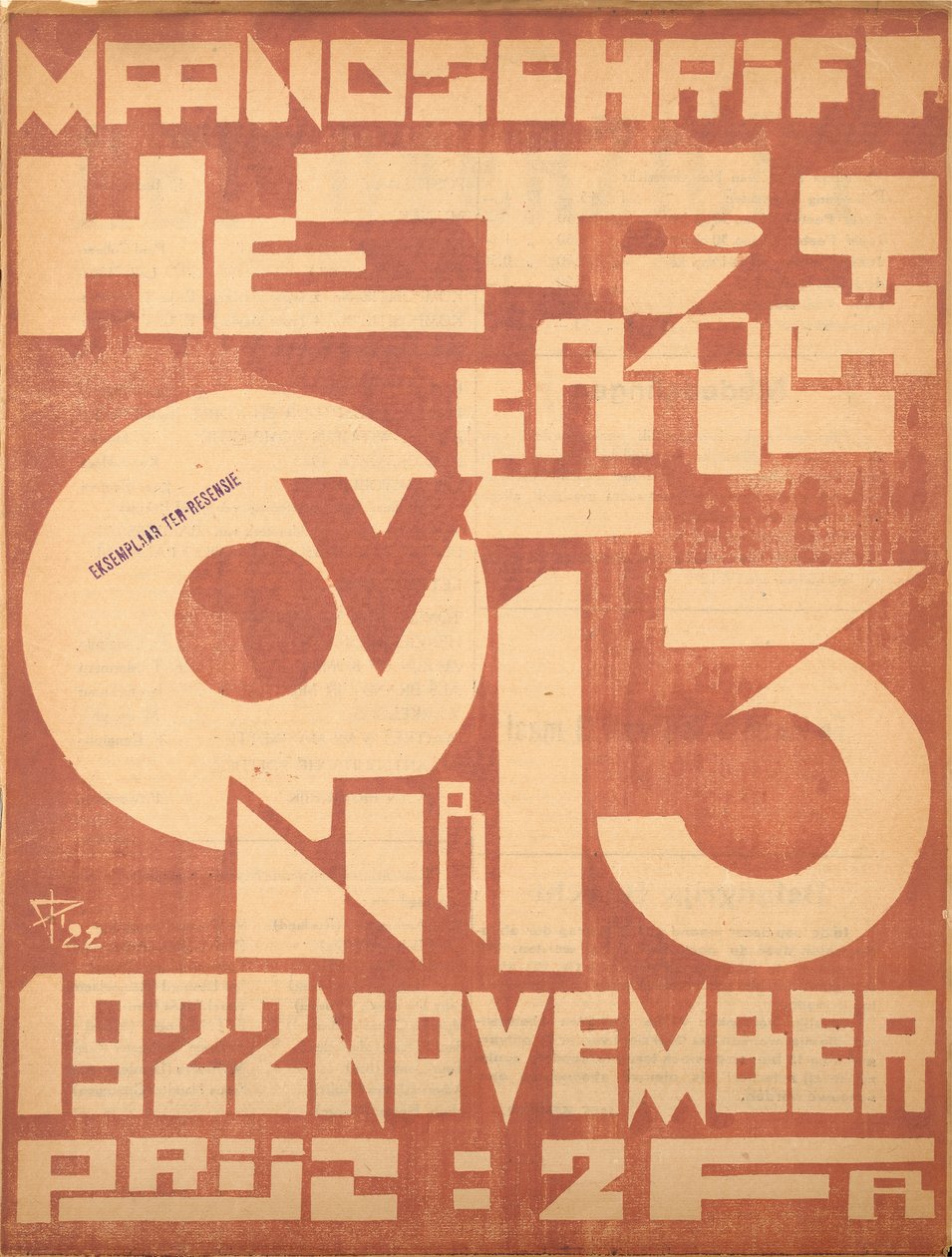 Okładka numeru listopadowego 1922 magazynu „Przegląd”, 1922 autorstwa Belgian School