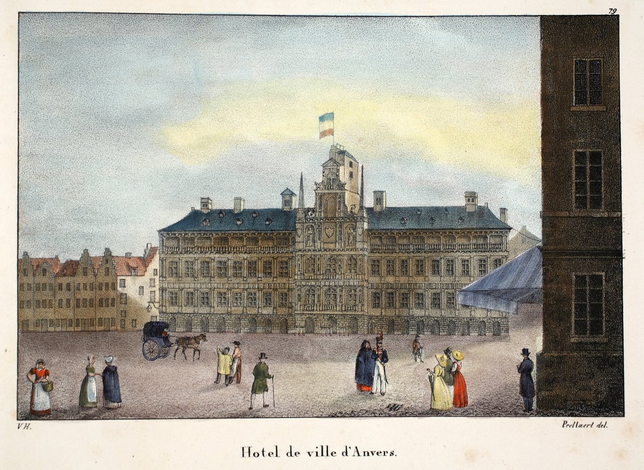 Hotel de ville dAnvers, ok. 1895 (fotochrom) autorstwa Belgian School