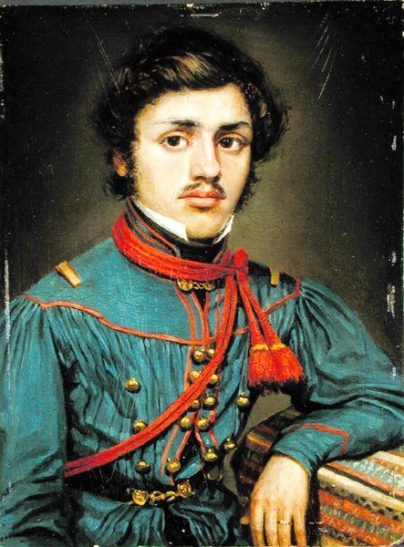 Jean-Baptiste Genie (1809-1882) wolontariusz z Louvain w 1830 r. (olej na panelu) autorstwa Belgian School