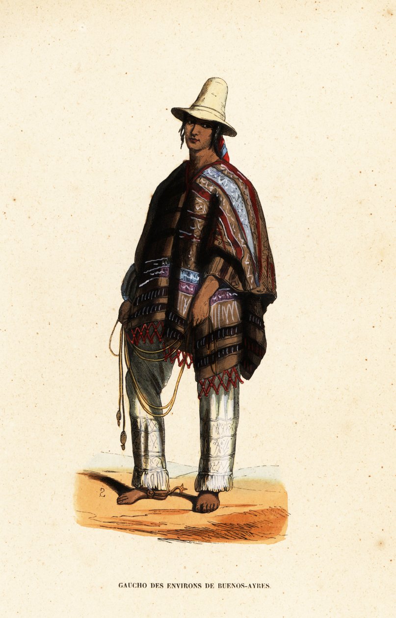 Rdzenni Amerykanie gaucho z regionu Buenos-Ayres w Argentynie autorstwa Belgian School