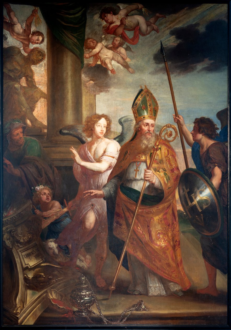 Kościół parafialny (Schelderode, kościół parafialny św. Marcina) (obraz) autorstwa Belgian School