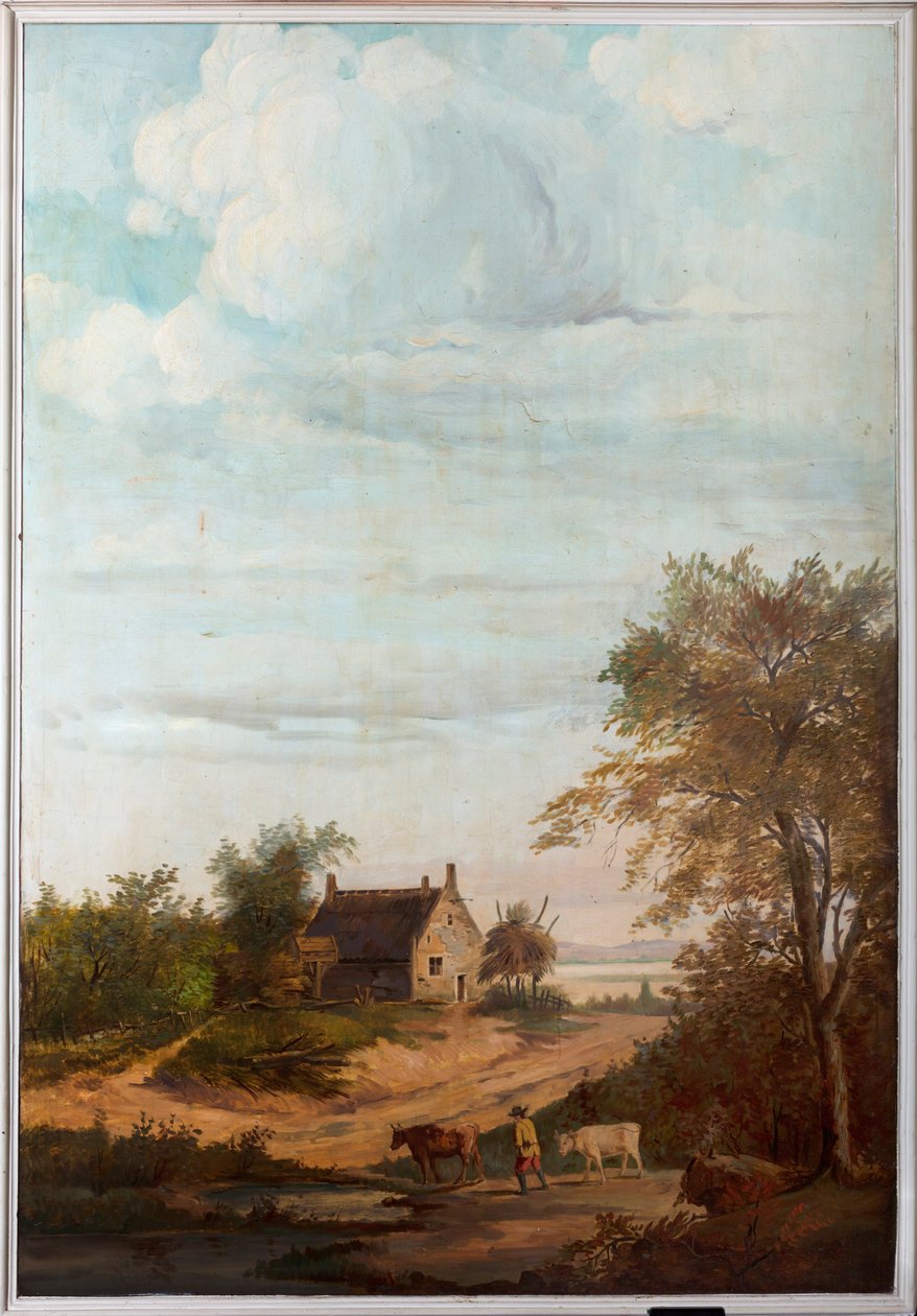 Drugie zaplecze z tyłu, sala posiedzeń, polichromie ze scenami wiejskimi w stylu klasycystycznym, prawdopodobnie z ok. 1810 r., scena 7 autorstwa Belgian School