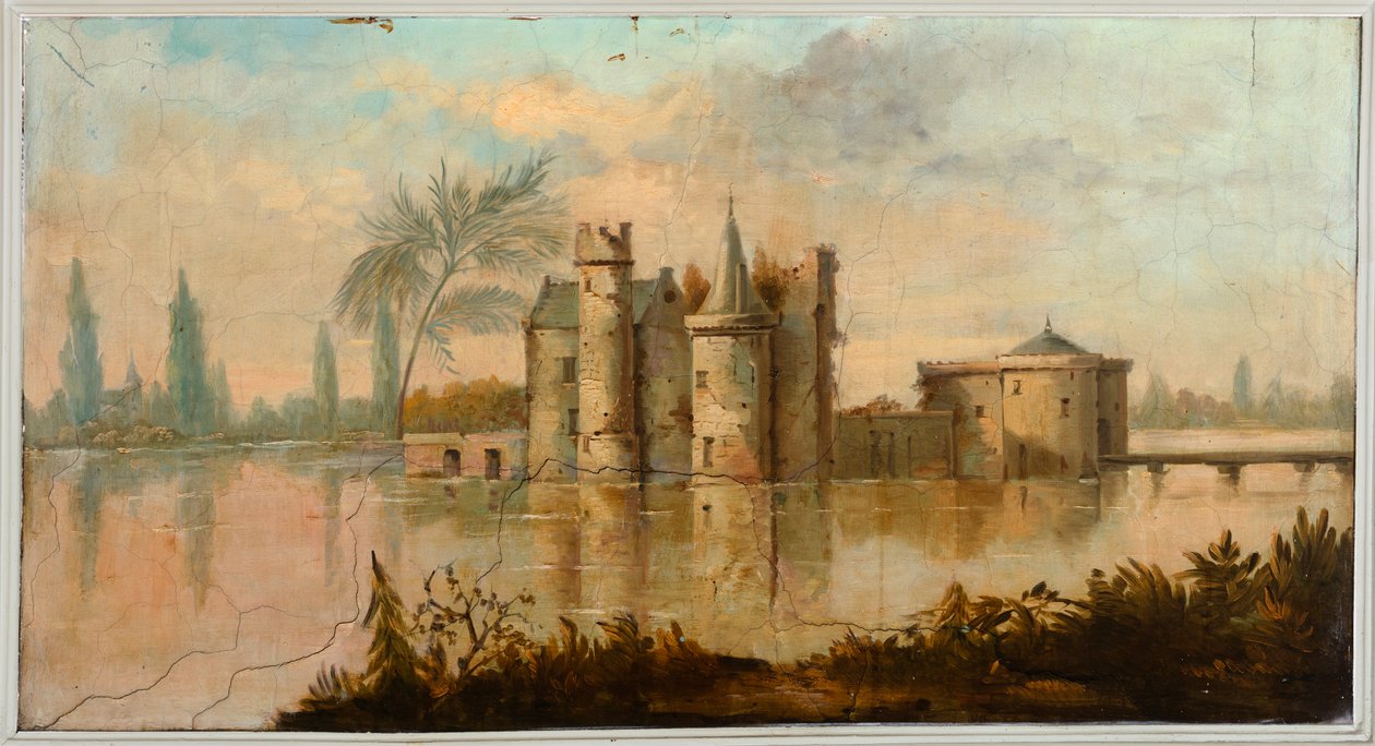 Drugie zaplecze z tyłu, sala posiedzeń, polichromie ze scenami wiejskimi w stylu klasycystycznym, prawdopodobnie z ok. 1810 r., scena 4 autorstwa Belgian School