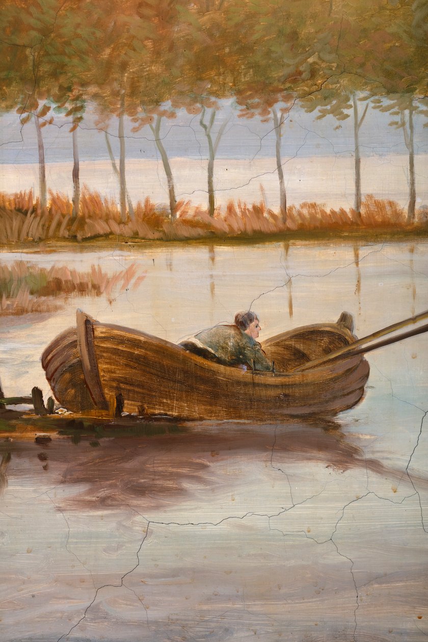 Drugie zaplecze z tyłu, sala posiedzeń, polichromie ze scenami wiejskimi w stylu klasycystycznym, prawdopodobnie z ok. 1810 r., scena 3 autorstwa Belgian School