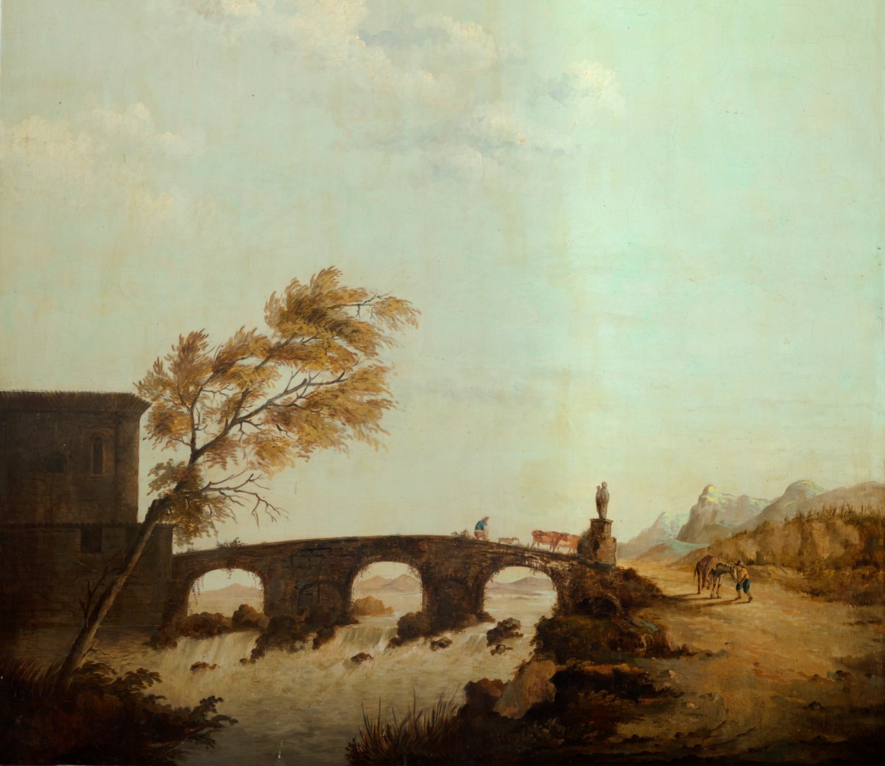 Drugie zaplecze z tyłu, sala posiedzeń, polichromie ze scenami wiejskimi w stylu klasycystycznym, prawdopodobnie z ok. 1810 r., scena 1 autorstwa Belgian School