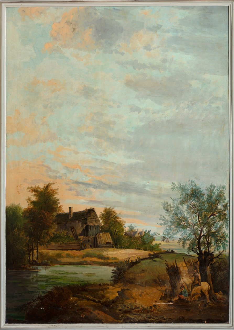 Drugie zaplecze z tyłu, sala posiedzeń, polichromie ze scenami wiejskimi w stylu klasycystycznym, prawdopodobnie z ok. 1810 r., scena 7 autorstwa Belgian School