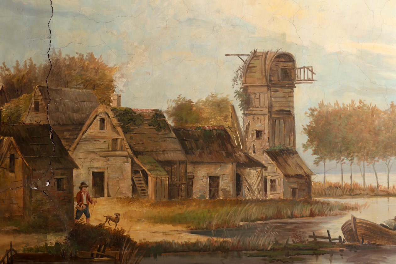 Drugie zaplecze z tyłu, sala konferencyjna, polichromie ze scenami wiejskimi w stylu klasycystycznym, prawdopodobnie z ok. 1810 r., scena 3 autorstwa Belgian School