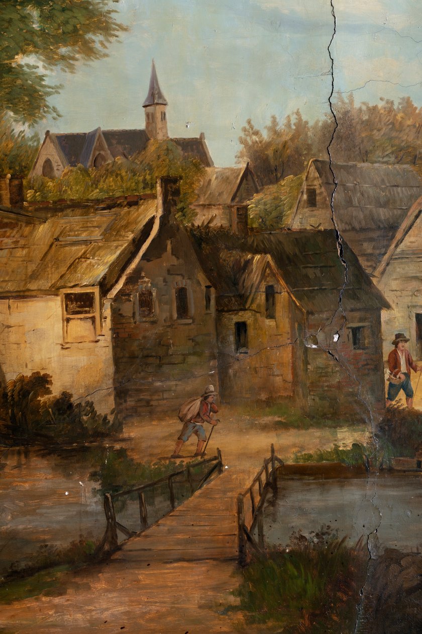 Drugie zaplecze z tyłu, sala konferencyjna, polichromie ze scenami wiejskimi w stylu klasycystycznym, prawdopodobnie z ok. 1810 r., scena 3 autorstwa Belgian School
