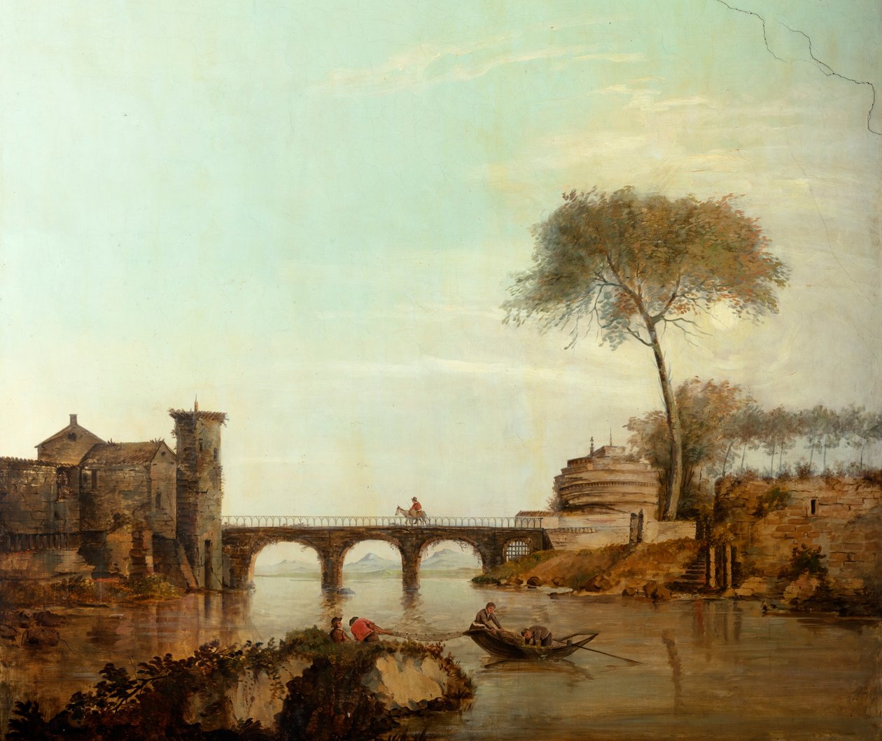 Segundo quarto dos fundos, sala de reuniões, murais com cenas rurais em estilo clássico, provavelmente por volta de 1810, cena 2 polonês autorstwa Belgian School