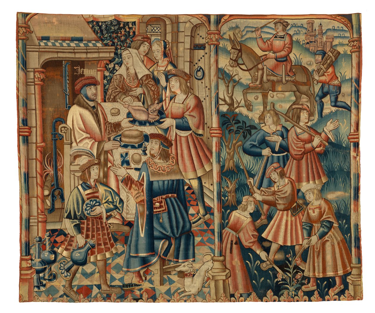 Gobelin, styczeń, prawdopodobnie z Flandrii autorstwa Belgian School