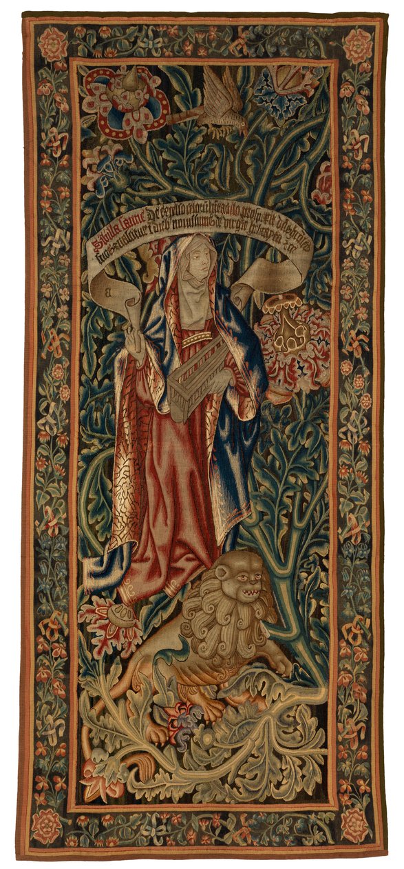 Gobelin, Sibylla Samla (jeden z zestawu sześciu Sybilli obejmujących od 46.134 do 46.139) zwany „Gobelinami Rothamsted”. Wykonane we Flandrii, Tournai lub Brukseli, ok. 1530 r. (wełna) autorstwa Belgian School