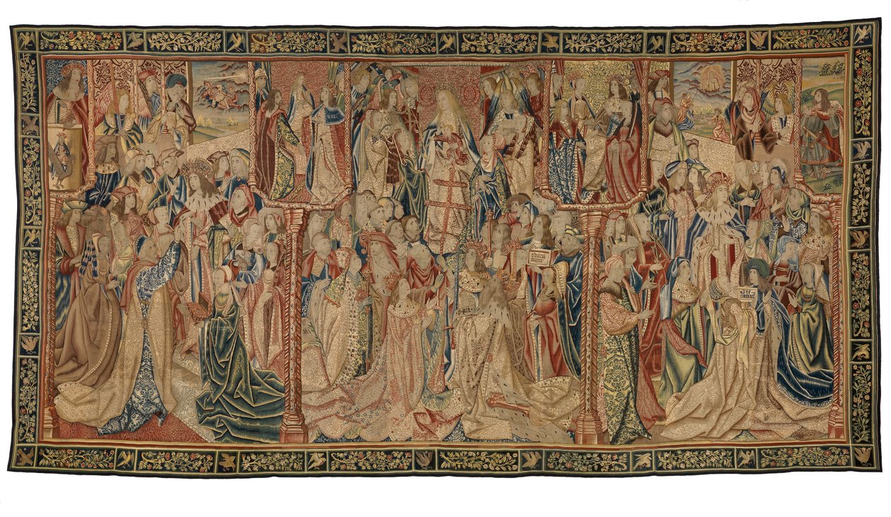 Gobelin, Triumf Dziewicy lub Madonny, wykonany w Brukseli, Belgia, ok. 1500 r. (wełna i jedwab) autorstwa Belgian School